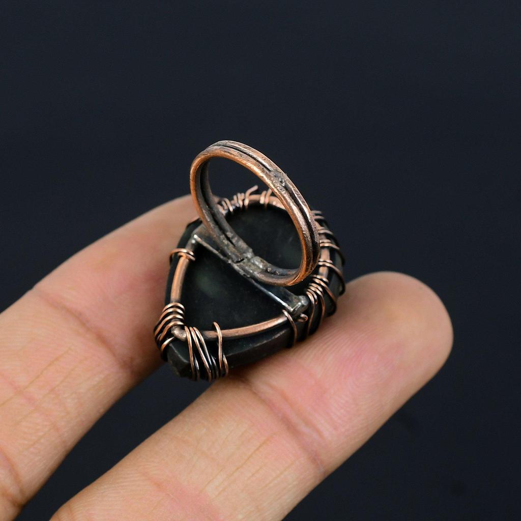 Древо Жизни Abalone Shell Gemstone Медная проволока, обернутая ювелирным кольцом ручной работы, подарок для женщины