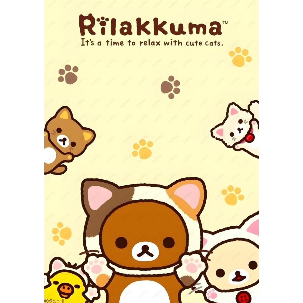 Милый мультфильм аниме Rilakkuma классический HD 4K постер липкая настенная художественная печать водонепроницаемый дом гостиная спальня бар эстетический декор