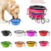 Dog Collapsible Bowl Folding Silicone Pet Travel Bowls Food Water Feeding BPA Free Foldable Cup Dish With Carabiner (1Pc)