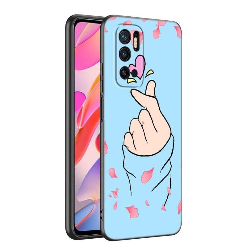 Чехол для телефона Kpop Love On The Finger для Xiaomi Mi A2 8 9 SE Note 10 10T 11 12 Lite 9T 11T 12S 12T Pro A3 6X 12X, черный чехол из ТПУ