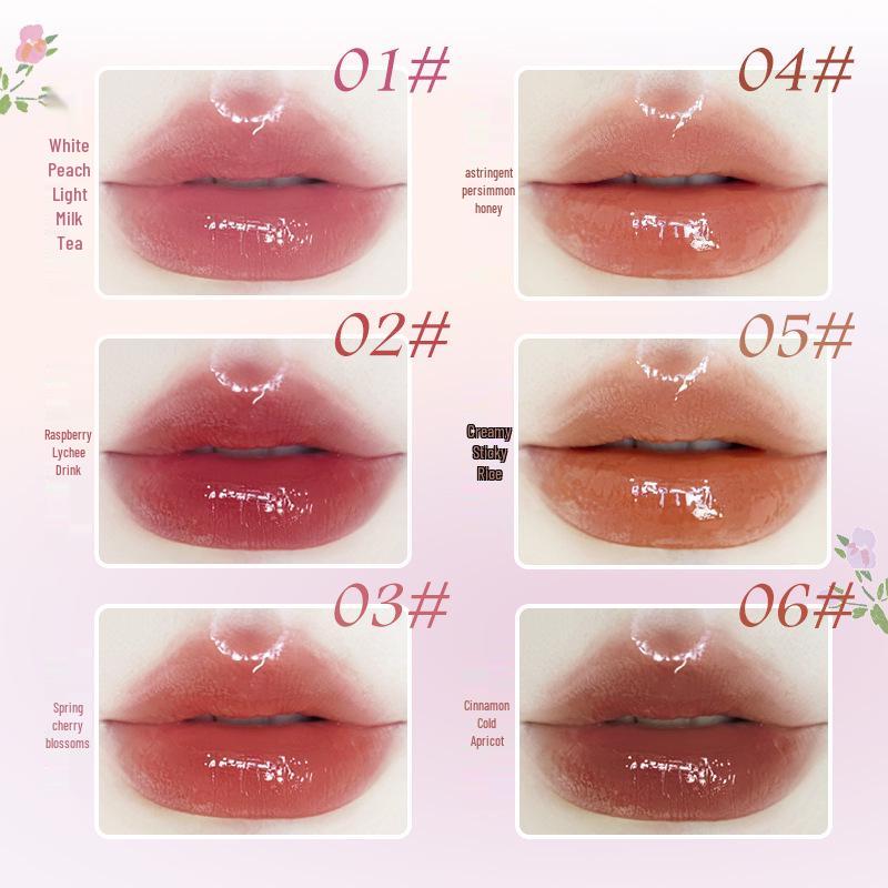 NOVO5821 Водяной Кристальный Переливающийся Блеск для Губ: Увлажняющая, шелковистая, легко наносимая формула улучшает цвет лица и осветляет