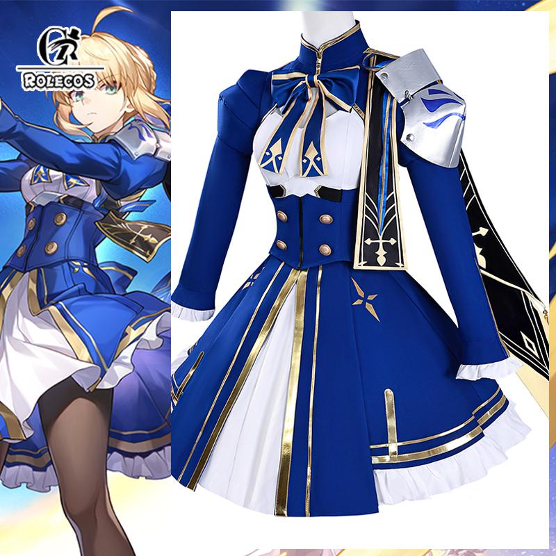 Игра Fgo Связь Honkai Star Rail Сэйбер Косплей Костюм Синий Белый Женское Платье Хэллоуин Карнавальная Вечеринка Костюм