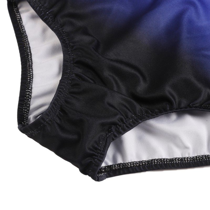 Детский купальник для гимнастики и балета, танцевальный костюм со стразами и заклепками, градиентный цвет, длинный рукав, танцевальный костюм