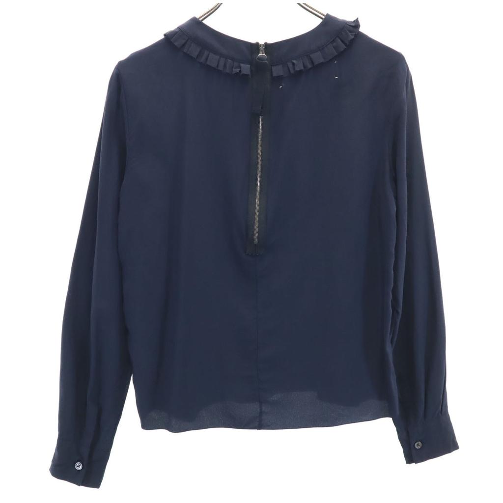 Marni Portuguese Silk Long Sleeve Blouse 38 Navy Shirt Women Used