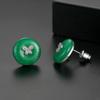 Большие круглые серьги-гвоздики WWJ высшего качества с зеленым фианитом для женщин