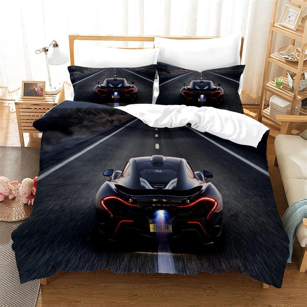 Sports Car Race Car Bedding Sets Quilt Bed Cover Comforter Duvet Cover Pillow Case 2-3 Pieces Sets Kids Adult Bedroom Decor