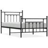 VidaXL Metal Bed Frame with Headboard-Footboard Black 100x190 Cm 353549