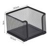 Note Pad Storage Box Fine Mesh Large Capacity Easy Access Black Heavy Duty Metal Desktop Memo Pad Sticky Note Organizer Home Supplies