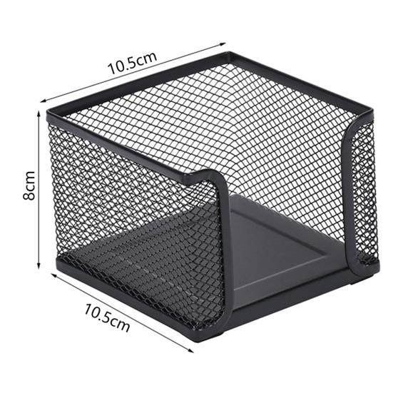 Note Pad Storage Box Fine Mesh Large Capacity Easy Access Black Heavy Duty Metal Desktop Memo Pad Sticky Note Organizer Home Supplies