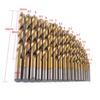 19pcs Anti-Rust Gold Finish High Speed Steel Drill Bits Straight Shank Drill Bits  For Plastic