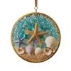 Christmas Pendant Starfish Shell Design Coastal Hanging Ornament with Lanyard Seasonal Home Decor Gift