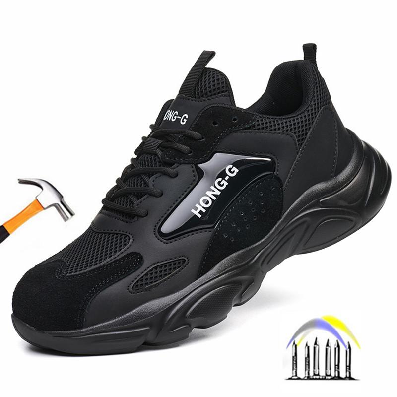 industrial construction steel toe shoes for men women lightweight comfortable safety shoes anti puncture iron toe wok sneakers
