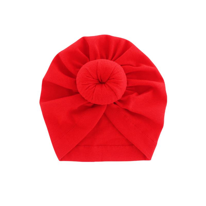 Infant Turban Baby Hat Solid Cotton Headwraps for Newborn Baby Girl Boy Cap Kids Donut Knot Beanies Bonnet Hair Accessories