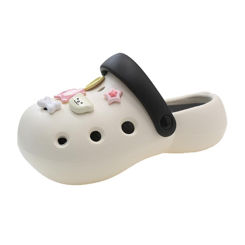 Модные новые сандалии тапочки милые мультяшные сабо женские мюли летние пляжные сандалии пещера отверстие женская садовая обувь для студентов девочек