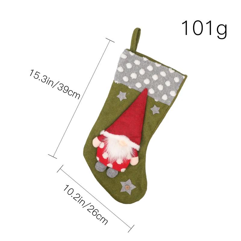Christmas Stocking Sack Xmas Gift Candy Bag Christmas Decorations for Home Navidad Sock Christmas Tree Decor New Year 2024