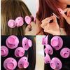 10/20pcs Pink Soft Rubber Silicone Hair Curler Twist Hair Rollers Hair Curler No Heat Hair Styling DIY Tool