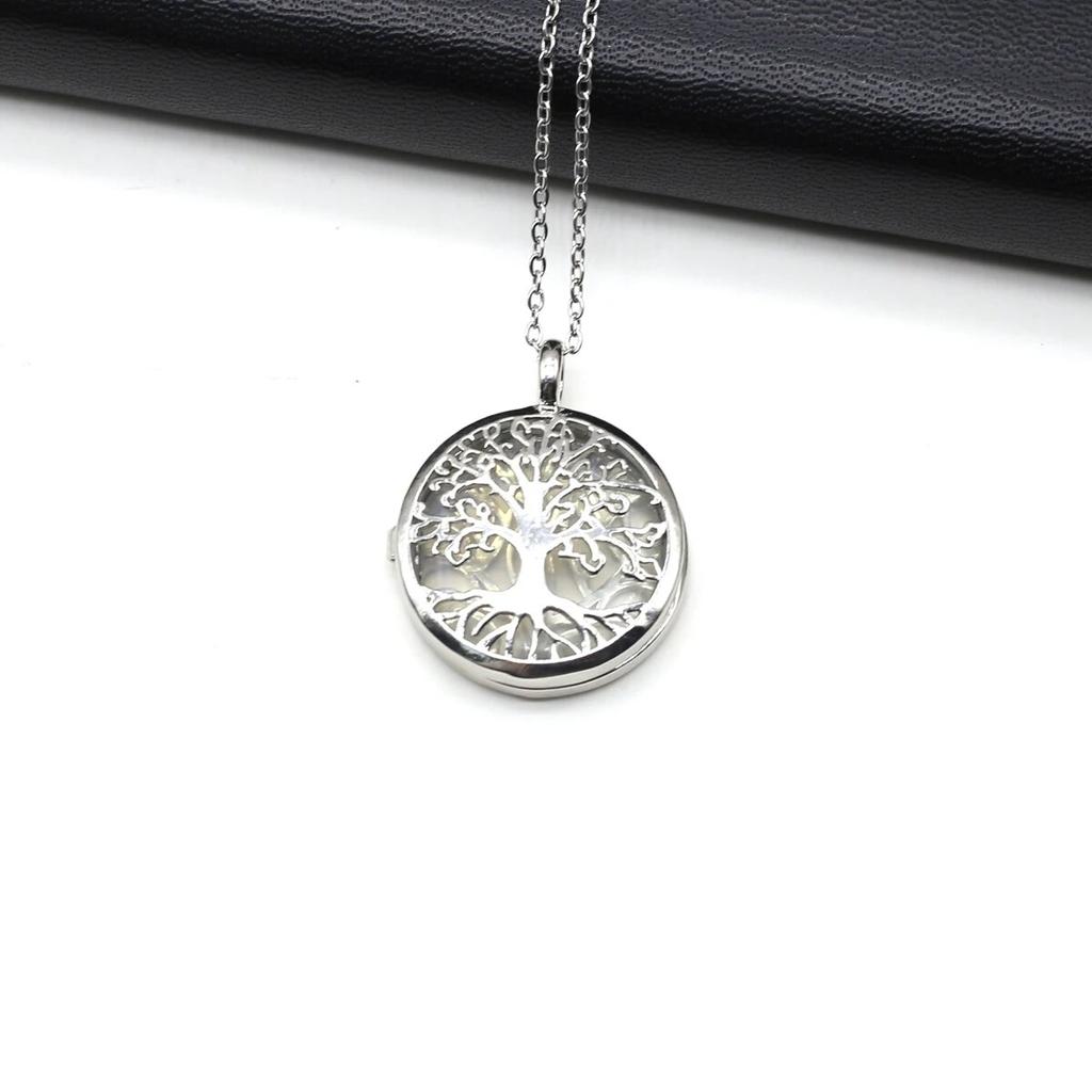 Ожерелье «Древо жизни» из натурального камня, бирюза/агаты, полая открытая подвеска для женщин и девочек, подарок на день рождения, длина цепочки 60 см