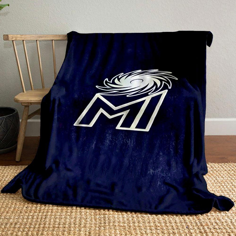 "MI Logo with Swirl Design" Patterned blanket, flannel, suitable for all seasons, home decor, warm and cozy