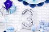 Balon Foliowy Cyfra "3" Srebrny 86 Cm