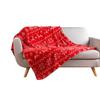 Plaid - Holly - 125 X 150 Cm - Flanelle - Poche Pour Pieds - Rouge