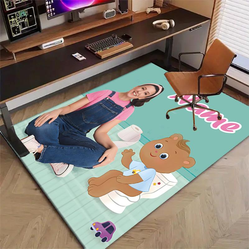 Custom Ms Rachel Mat Personalized Name, Polyester Washable Indoor Entryway Rug, Gift for Christmas, Easter, Thanksgiving Day
