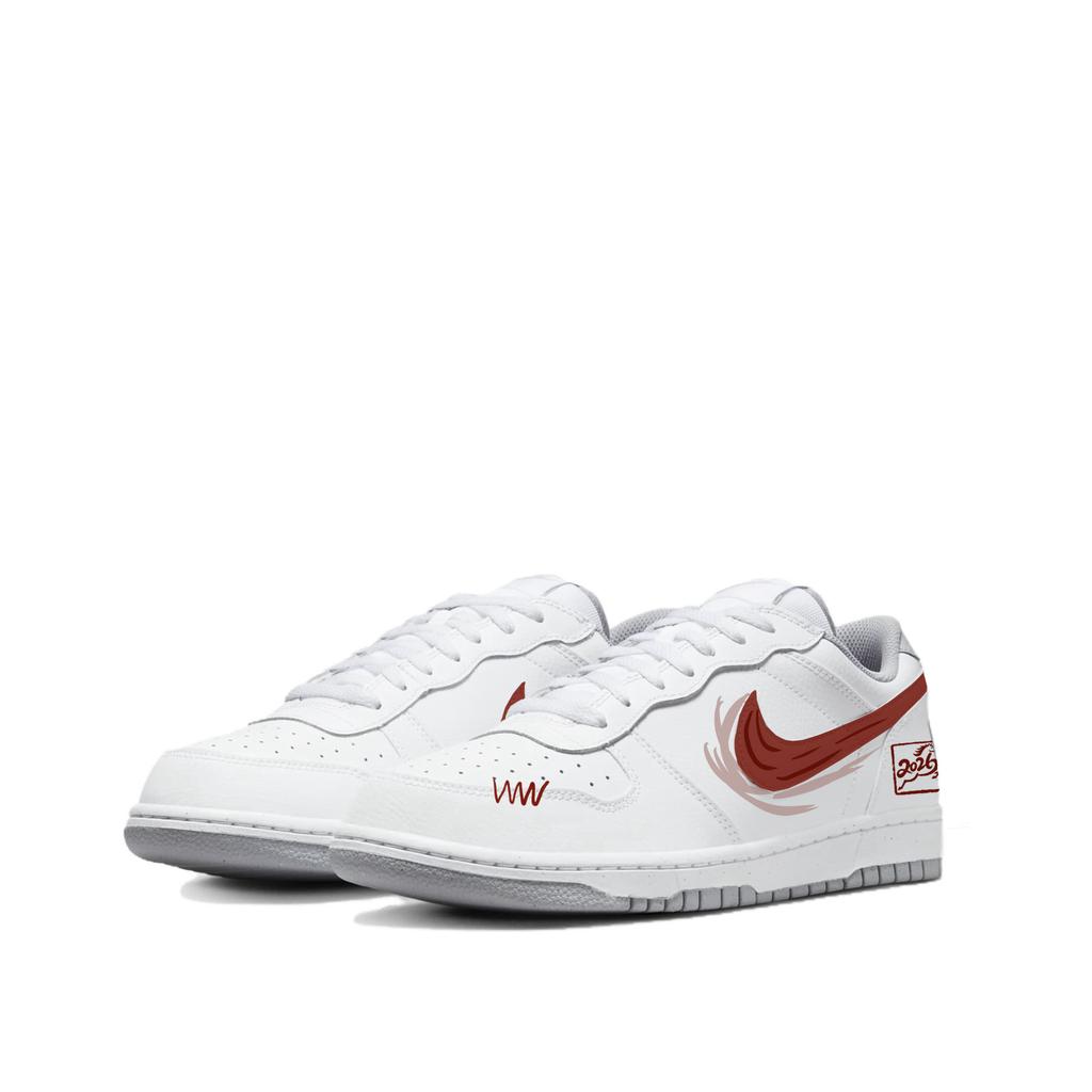 Nike Большие Износостойкие Низкие Скейтбордические Кроссовки Мужские Белый Красный 355152-106(Команда1180-)