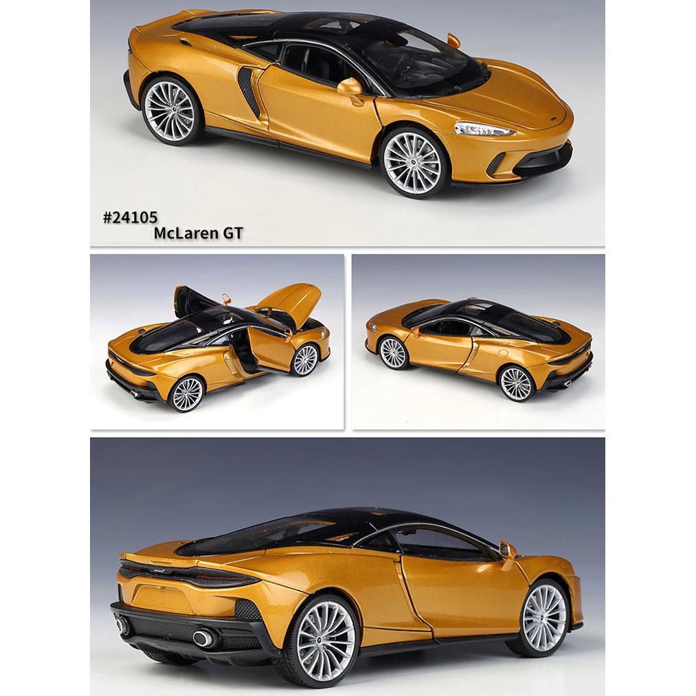 Масштаб 1/24 Welly McLaren GT, модель автомобиля из сплава, литье под давлением, металлические игрушечные автомобили, модель автомобиля, высокая имитация, коллекция, детские подарки