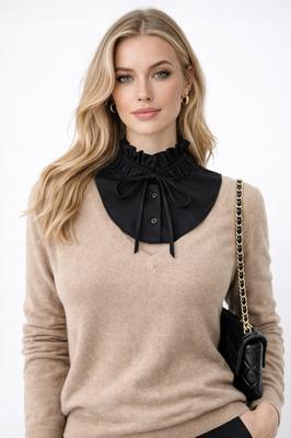 Fake Women' SHIRT Smooth WHITE COLLAR with Elegant Clasp