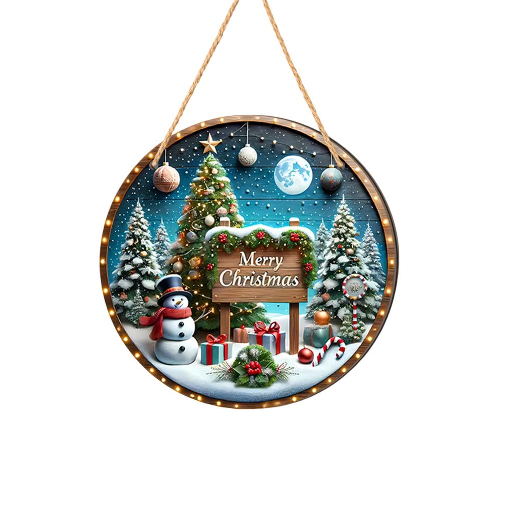 Christmas Christmas Tree Welcome Sign 2D Flat Wooden Holiday Party Hanging Sign Ornaments