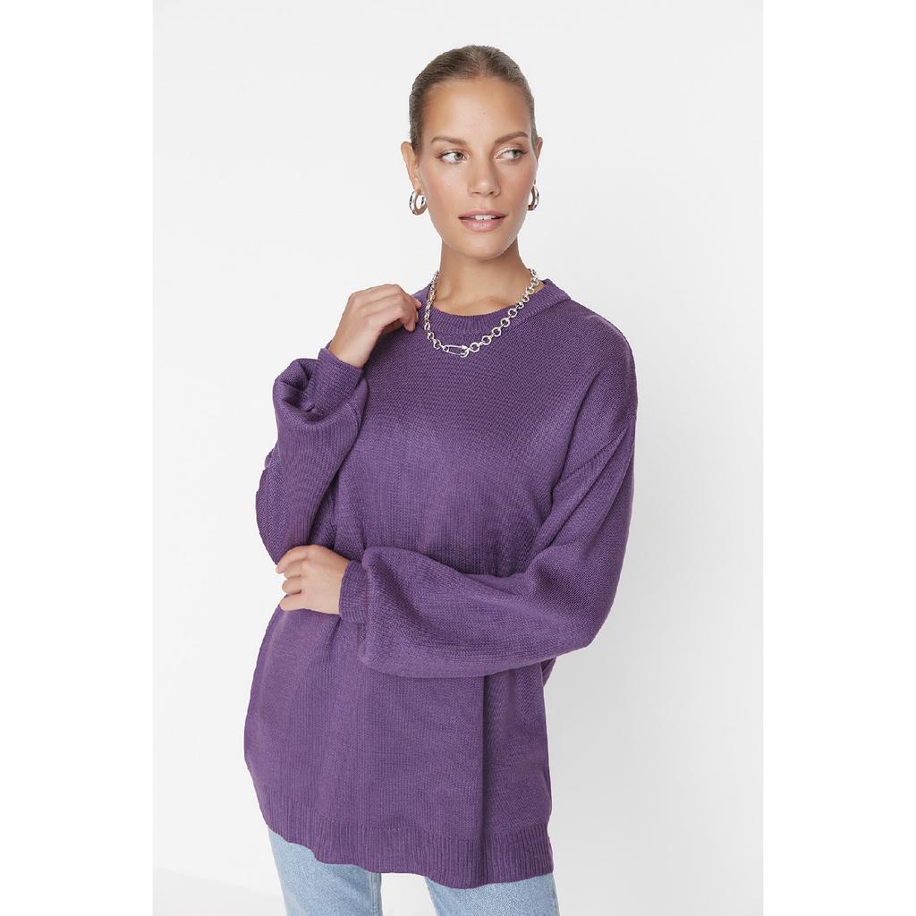 Фиолетовый вязаный свитер Tctaw23ak00014