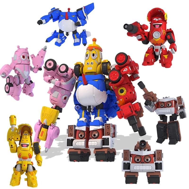 Korea Larva Transformation Toys Action Figures Vehile Deformation Robot Yellow Hilarious Worm Funny Cartoons for Kids Mecha Mode