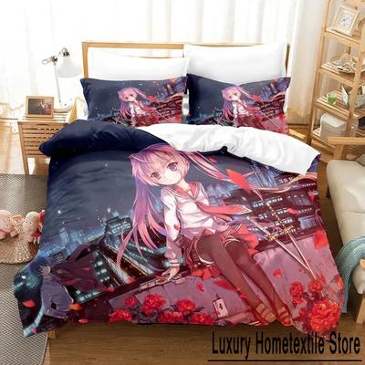 Аниме Aria the Scarlet Amo Hidan no Aria Комплект постельного белья Мягкая пододеяльник Комплект постельного белья Удобный пододеяльник Наволочка Теплое одеяло king Quen Sized
