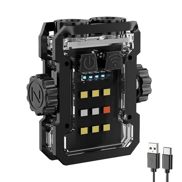 Portable LED Flashlight Mini Finger Gyroscope 6 Lighting Mode Type-c Rechargeable Torch Outdoor Camping Emergency Work Lamp