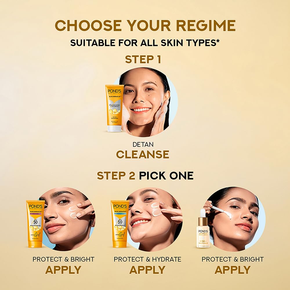 Pond's Detan Средство для умывания с витамином C и ниацинамидом | Средство для умывания для всех типов кожи, 100 г