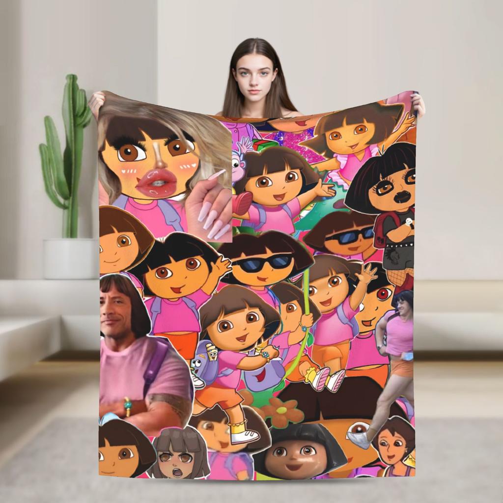 Super Warm Blanket Decorative Dora The Explorer Bedding Throws Flannel Bedspread For Couch Chair Sofa Bed Sofa Bed Cover
