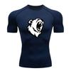 Men's Quick Dry Compression Athletic T-Shirt, Angry Bear Gra