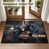 Crystal Velvet Square Rug Custom NameHarley-Davidson Pattern Non Slip Home Floor Decor Rug