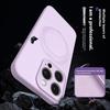 For iPhone 16 Pro Max Magnetic Case Rotating Kickstand Liquid Silicone PC Phone Cover Skin Touch