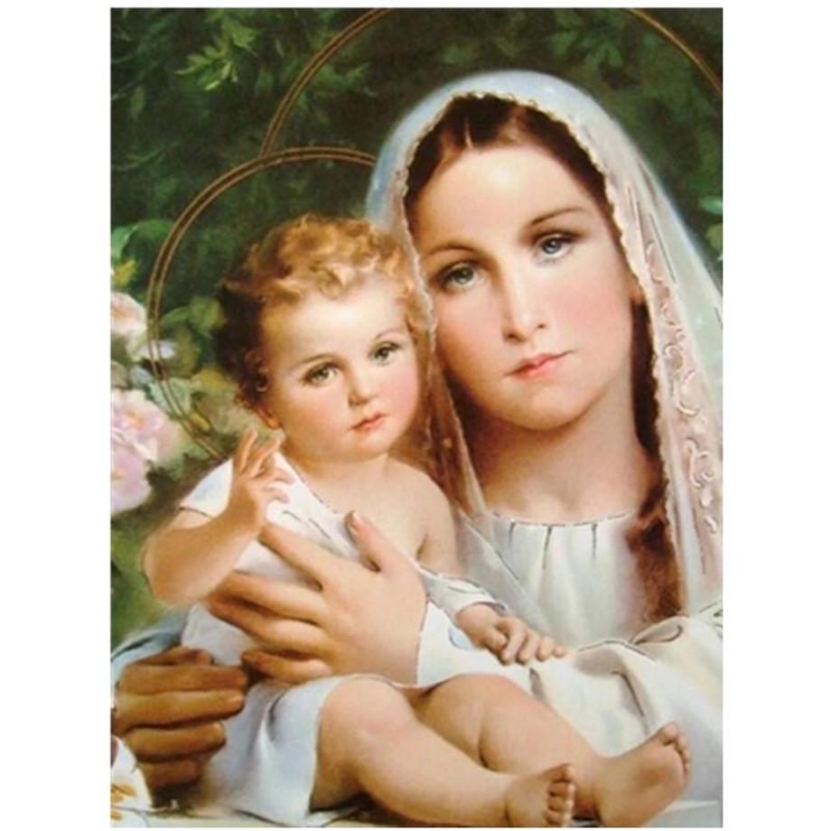 Full 5D Diy Diamond Painting Mother and Son Diamond Embroidery Cross Stitch Kits Home Decor Handmade Gift