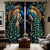 2 шт. HD Digital Blue Series Auscious Peacock Curtains Home Decorating Style Decorating Living Room Bedroom Rodding Curtain