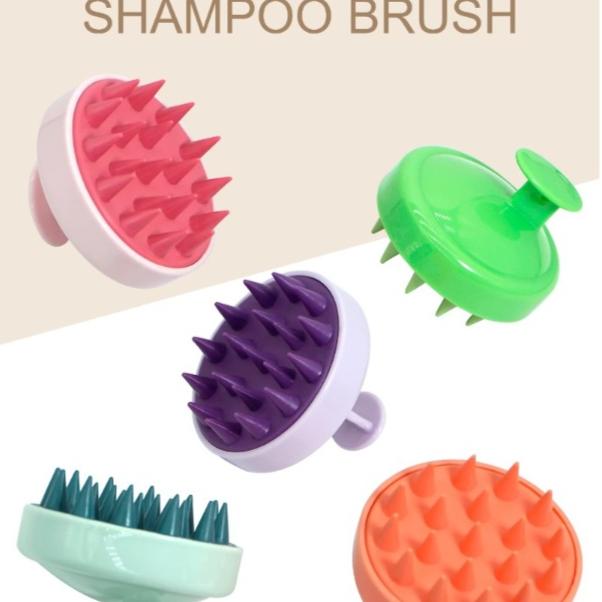 Silicone Shampoo Scalp Hair Massager Head Body Scalp Massage Brush Scalp Massage Brush Comb Magic Handle Brush Spa Massage Brush