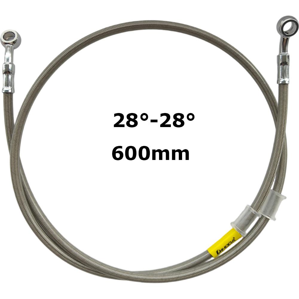 28°-28° 400mm-2200mm Stainless Steel Braided PTFE Hydraulic Brake Hose DOT Approved 10mm Banjo Brake Oil Line For Yamaha Suzuki Fuel System