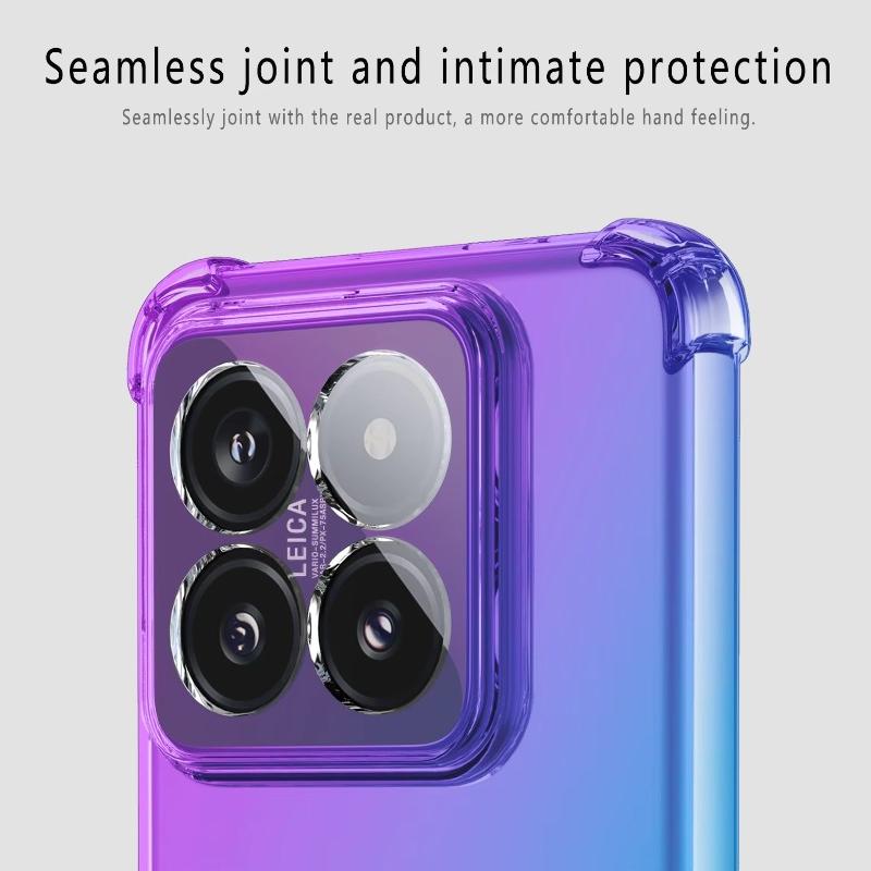 Градиентный чехол для телефона Xiaomi Mi 14T Pro 13T 12T 14 T Pro Силиконовый полупрозрачный мягкий защитный бампер с подушками безопасности для Xiaomi Mi14Tpro