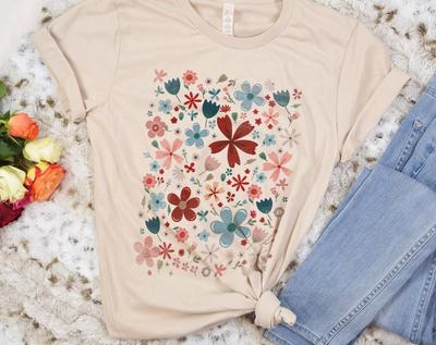 Wildflower Graphic Tee, Spring Floral Shirt, Mother's Day Gift