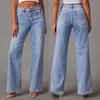 Fashion Loose Stitching Wide Leg Women's Jeans Denim Pants Sexy Full Length Summer High Waist Trousers Jeans