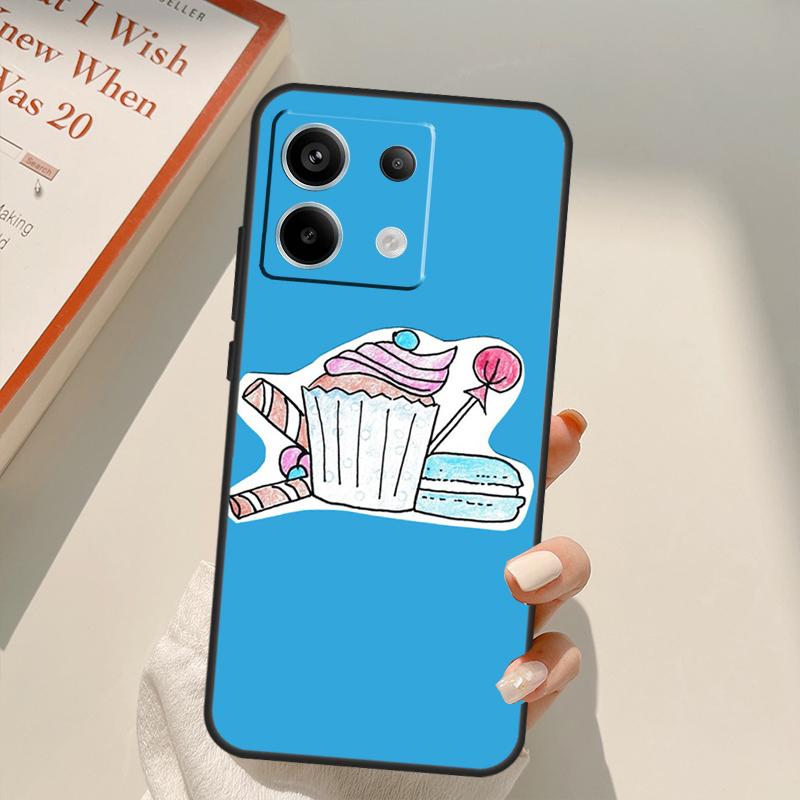 Macarons Cake Dessert Funda For Xiaomi Redmi Note 14 10 11 12 13 15 Pro Plus Case For Redmi 15 14C 10C 12C 13C 15C