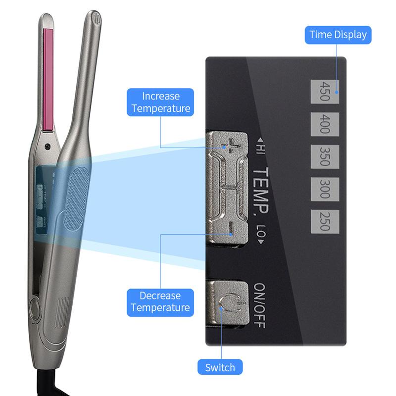 Выпрямитель для волос унисекс, утюжок для волос против ожогов, портативные выпрямляющие бигуди для коротких волос 2 в 1, утюжок для выпрямления бороды с защитой от вьющихся волос