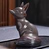 Керамическая фигурка лисы ручной работы с термочувствительным дизайном, украшение для чайного сервиза и стилизации интерьера