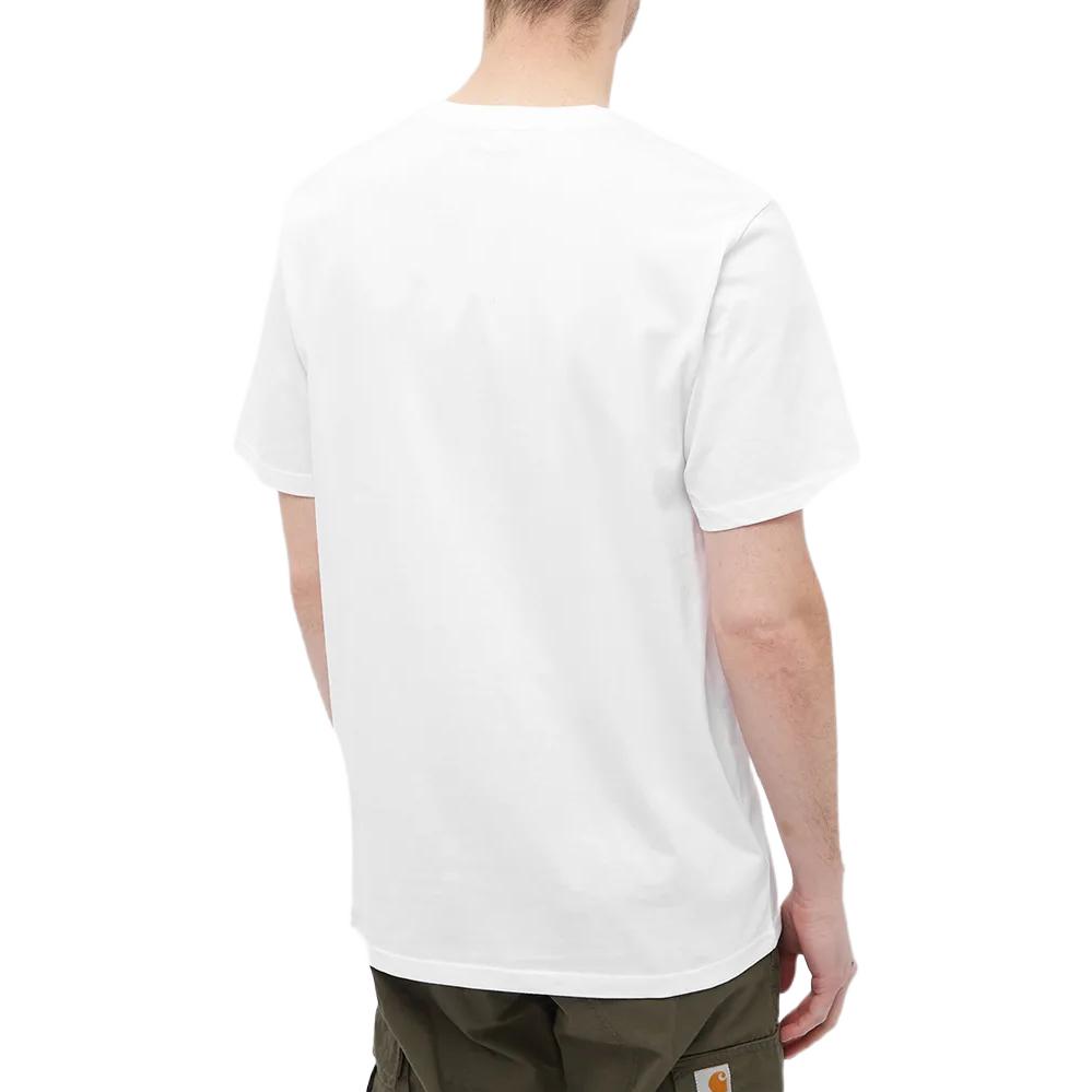 Carhartt WIP Мужская футболка с коротким рукавом и карманом Белый Верх I030434-02XX