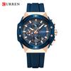 Men's Waterproof Luminous Calendar Chronograph Six Pin Silicone Strap Quartz Business Sports Watch